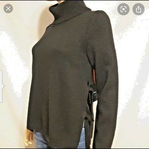 Cynthia Rowley tie side black sweater